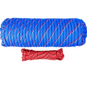 Wellmax Diamond Braid Nylon Rope 1/2in X 100FT with Bonus 1/4in x25FT Cord UV Resistant High Strength Weather Resistant for Docking Sailing and Multi-Purpose Use
