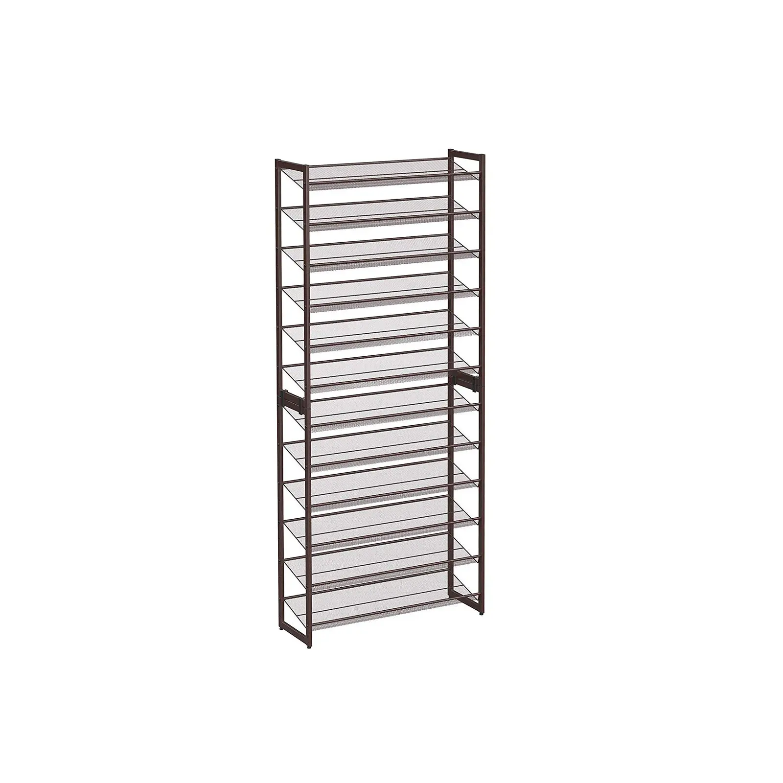 SONGMICS 12-Tier Shoe Rack, Home Organiser with Shelf, Reversible Stackable Vertical Display Rack Shoe Storage for Home Supplies
