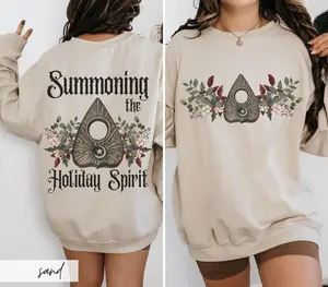 Gothic Cottagecore Summoning Spirits Planchette Christmas Sweatshirt, Hoodie, Yule Chirstmas Gift