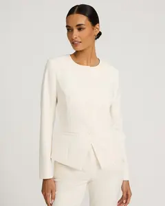 Express Signature Stretch Crew Neck Cutaway Blazer