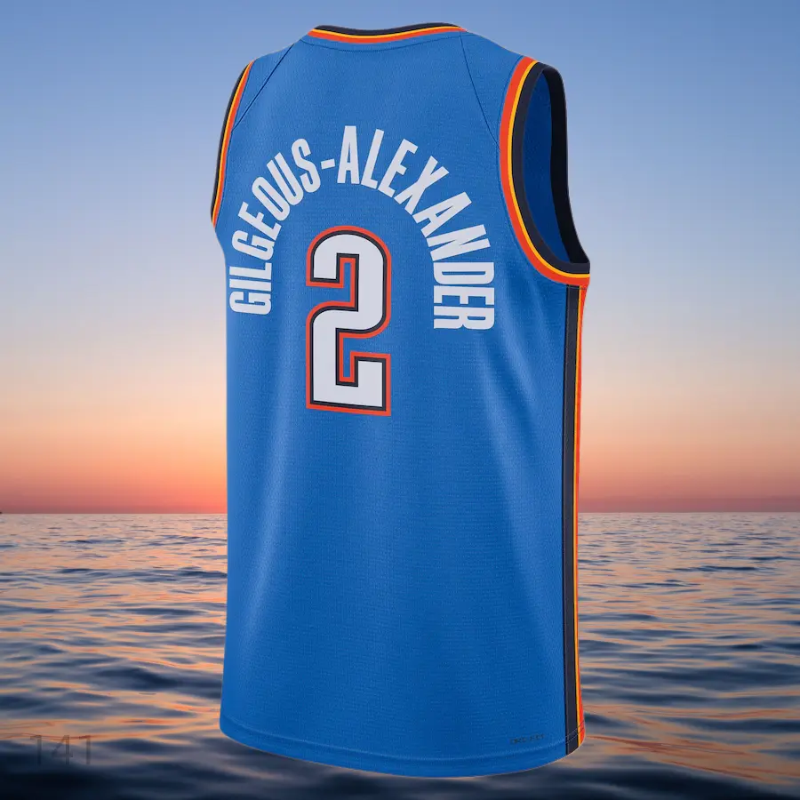 Shai Gilgeous-Alexander Men's Classic-Design Sleeveless stitched Basketball Jerseys Blue shirt