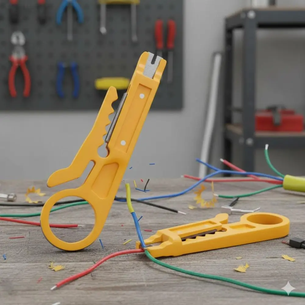 Professional Mini Wire Stripper Crimper Tool: Multi-Function Cable Cutter for Coaxial RG59 RG6 RG7 RG11, Round Network CAT5 CAT6 & Flat Phone Line. Efficient & Easy-Use Crimping Pliers.
