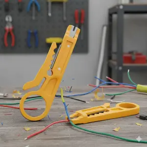 Professional Mini Wire Stripper Crimper Tool: Multi-Function Cable Cutter for Coaxial RG59 RG6 RG7 RG11, Round Network CAT5 CAT6 & Flat Phone Line. Efficient & Easy-Use Crimping Pliers.