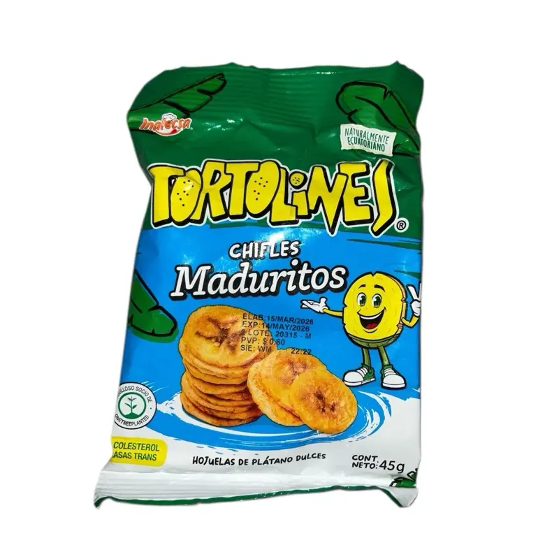 Tortolines Chifles Maduritos 45g Sweet Plantain Chips Ecuadorian Latin Snack