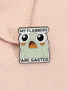 My Flabbers Are Gasted Enamel Pin Cute Shocked Expression Word Split Meme Alloy Brooches, Lapel Unique Backpack Badge Fashion Accessory Gifts for Friends