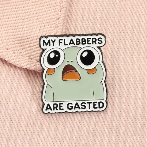 My Flabbers Are Gasted Enamel Pin Cute Shocked Expression Word Split Meme Alloy Brooches, Lapel Unique Backpack Badge Fashion Accessory Gifts for Friends Enamel Lapel Pins