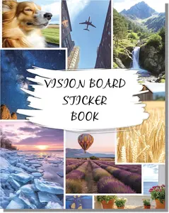 Sawnfay Vision Board Book - 2026 Vision Board Sticker Book, with Motivational Images & Quotes, Vision Board Kit & Supplies for Women, Travel Diy Craft Kit