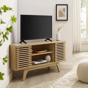 Modway Render 46" Corner TV Stand in Oak
