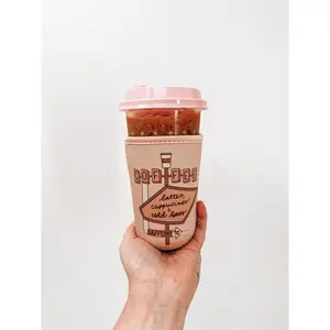 Pink Coffee Sign Cup Sleeve (Medium)