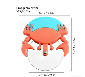 Crab Shaped Pizza Cutter, Novelty Pizza Slicer Wheel for Home Kitchen, Fun Stainless Steel Pizza Cutter for Pizza, Novelty Crab Pizza Cutter, Fun Stainless Steel Pizza Slicer for KitchenPancakes, Waffles, Cute Kitchen Gadget Gift for Pizza Lovers