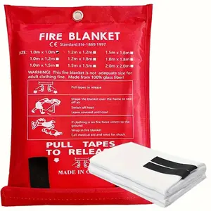 Emergency Fireproof Blanket, Fiberglass Flame Retardant Safety Blanket for Home, Kitchen, School, Car, BBQ, Office and Warehouse, Portable Emergency Kit, Emergency Home Supplies