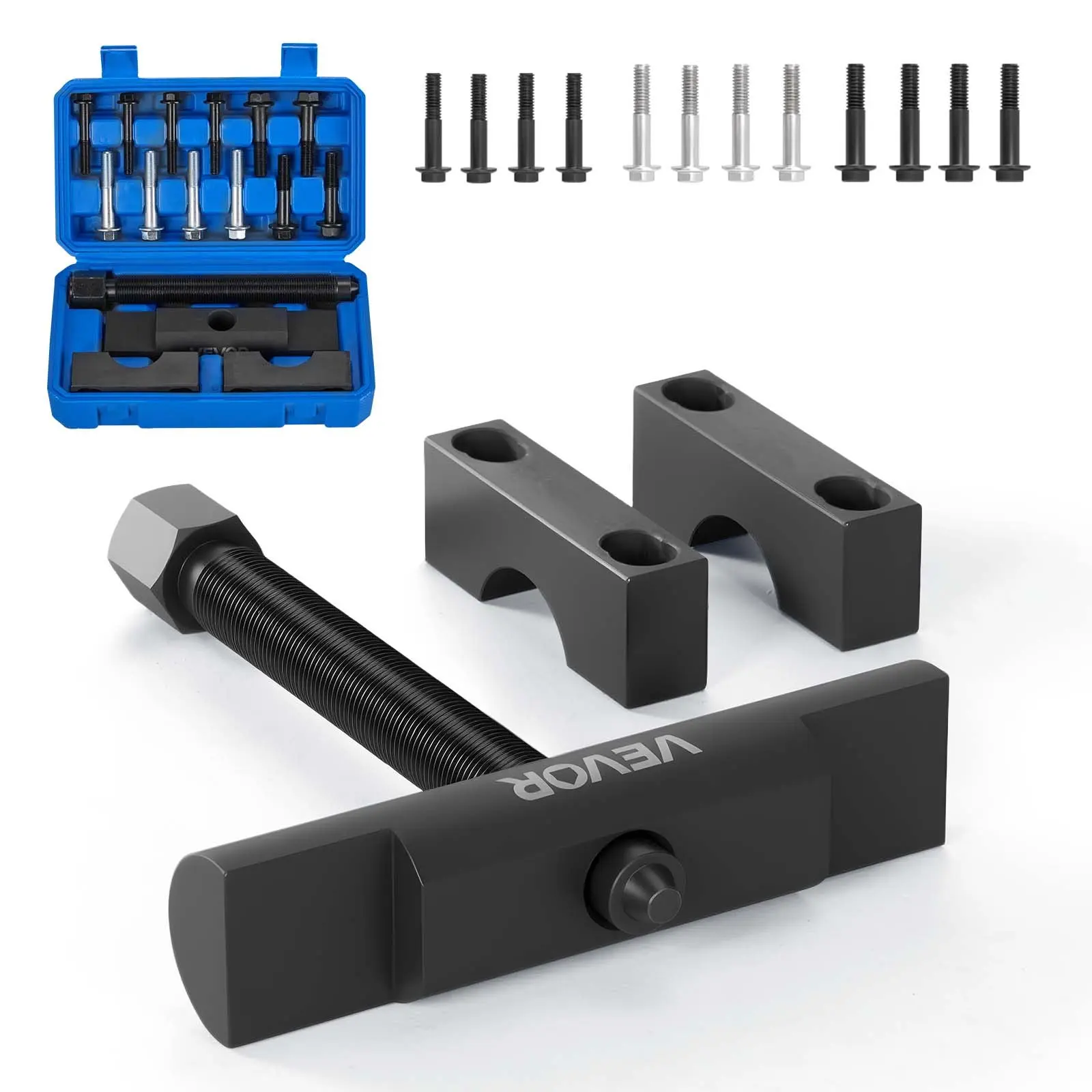 【Summerfinds】VEVOR Yoke Puller, Made for Class 6-8 Transportation Trucks and Equipment, Heavy Duty Yoke Removal Tool Kit, Automotive Yoke Puller Kit Compatible with Kenworth, Peterbilt, Freightliner, Mack, Volvo, Bearing Separation, Damage‑Free Pull