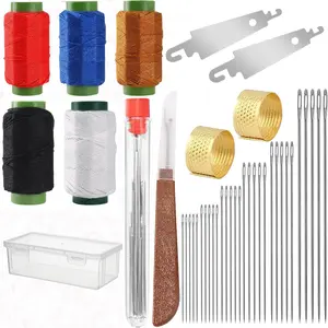 36Pcs Big Eye Steel Needle Threaders Kit with Storage Box, Easy Threading Durable Stainless Steel Ideal for Hand Sewing Mending Clothes Repairs Crafting DIY
