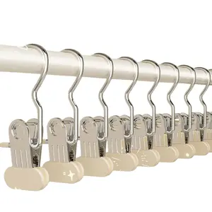 Yujas Sky Anti-Rust Clip Clothespins Widened 10/20pcs Ultimate Lightweight Hanging Travel Hanger Organizer for Home & More Space-Saving Magic Hat & Pants Storage Rack with Laundry Hooks - Metal, Household