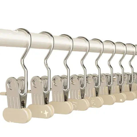 Yujas Sky Stainless Steel Clip Hanger - Widened Anti-Rust 360° Rotating Clothes Clips for Closet, Travel & Laundry, Space-Saving Hat Pants Towel Organizer with Hooks, 10 or 20 pcs