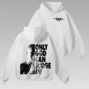 2Pac Rapper Hoodie, Only GOD Can JUDGE ME Quote Shirt, Vintage Rapper, Gift For Fan
