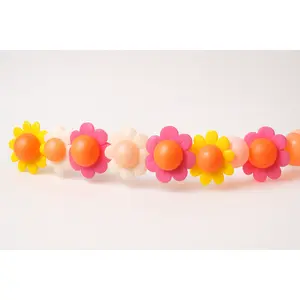 Retro Summer Floral Balloon Garland, 12-ft