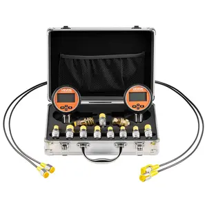 【Super Brand Day】VEVOR Digital Hydraulic Pressure Test Coupling Kit,10000 PSI Pressure Gauge Manometer Tester with 2 Gauges9 Test Couplings2 Quick-Release Couplers2 Hoses for Excavator Construction Machinery,DEALS FOR YOU