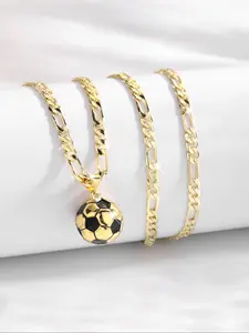 Fashion Solid Soccer Pendant Necklace, Charms Necklace, Jewelry for Football Fans, Perfect Gift for Sports Enthusiasts