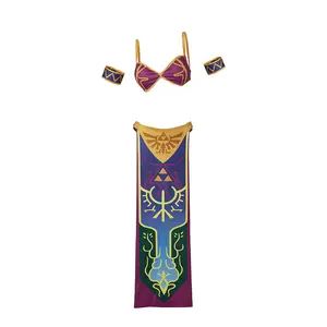 The Legend Of Zelda Cosplay Costume Twilight Princess Purple Costume Game Princess Bikini Top Shorts Skirt Outfit Women Swimming Suits