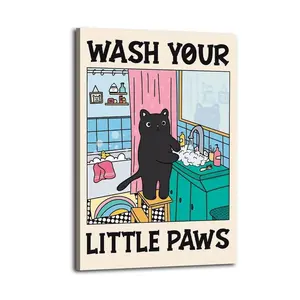 Wash Your Paws Canvas Aesthetic For The Bedroom Wall Sitting Room Dormitory Wall Office Wall Poster Decorative Painting Canvas Wall