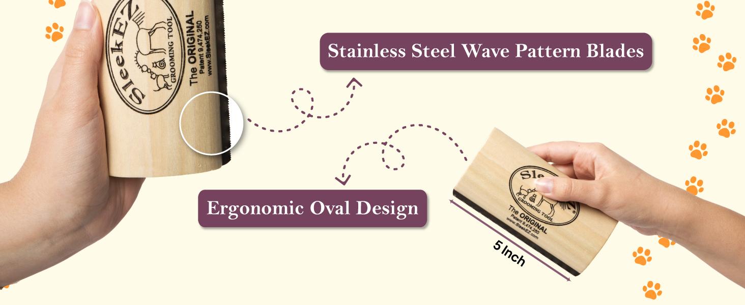 SleekEZ Dog Brush for Shedding & Dog Grooming Supplies |   Pet Hair Removal Tool |   Great For All Fur Types |   For Short, Medium, & Long Hair Pets |   Reduces Shedding by 95% |   Made in USA |   5 inch