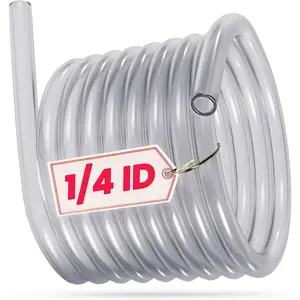 1/4" ID x 3/8" OD 10ft/3m Clear Replacement Fuel Line Gas Hose for Small Engines Chainsaw Blower String Trimmer Lawn Mower Power Tools ATV Generators