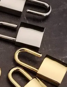 Rectangle Lock, 15mm Solid Area, 2 Keys, Gold/Silver Tone, Padlock and Keys