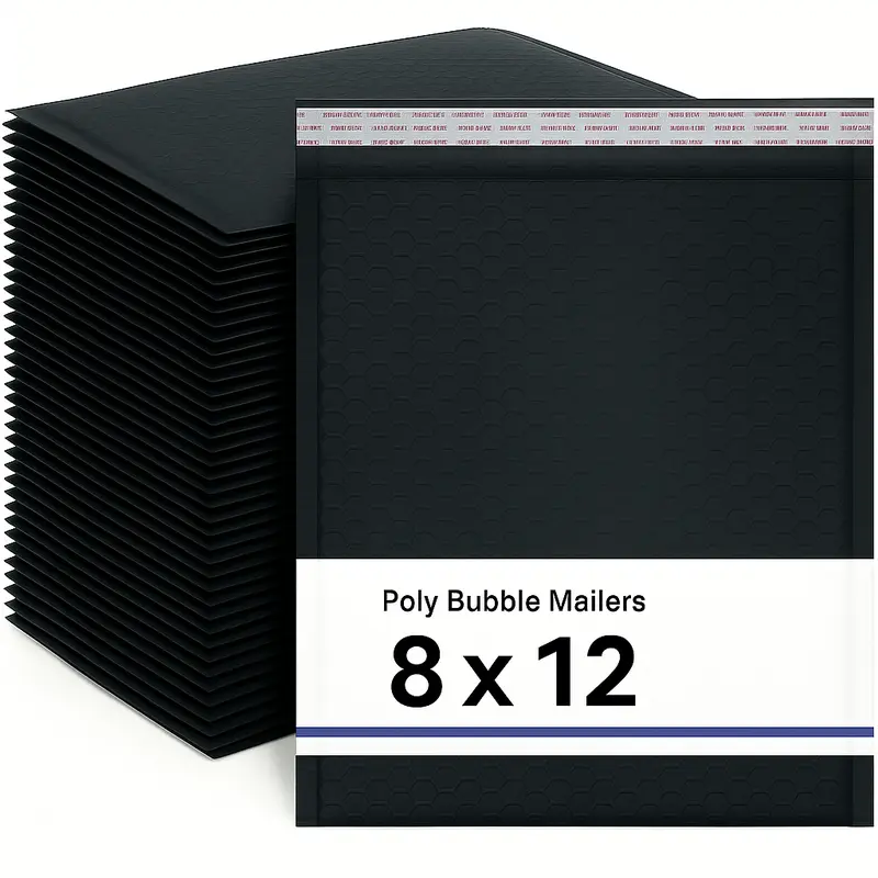 1000 Pack #0 Black Poly Bubble Padded Envelopes – Self-Sealing Mailers 6x10 (Inner 6x9)