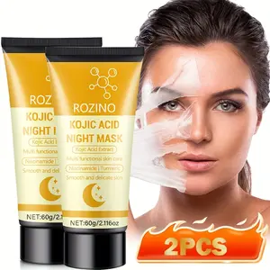 ROZINO Kojic Acid Night Care Mask | Boosted with Niacinamide & Turmeric, Night Moisturizing & Brightening