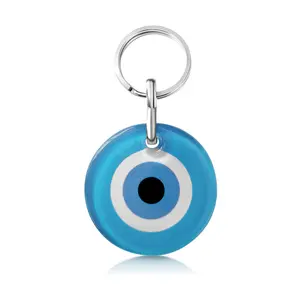Evil Eye Lucky Keychain in Colorful Glass