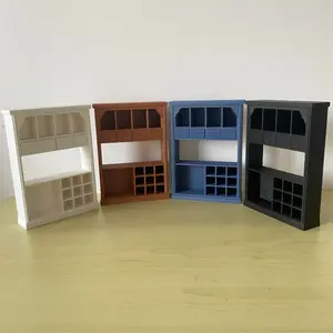 1:12 Scale Dollhouse Miniature Bookcase Compatible for BJD/OB11 Dollhouses - Miniature Storage Cabinet with Multi-Compartment Organizer, PLA Material Model Bookshelf for Dolls, Figurines & Collectibles Display (///) - Gift Idea
