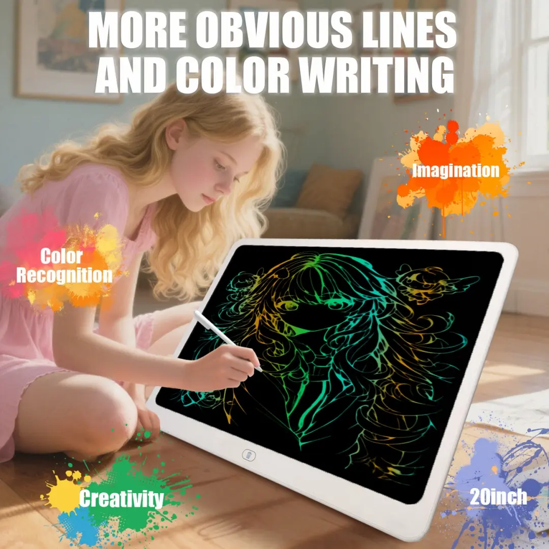 20-Inch Extra-Large LCD Writing & Drawing Tablet for Kids — One-Touch Erase Electronic Doodle Board