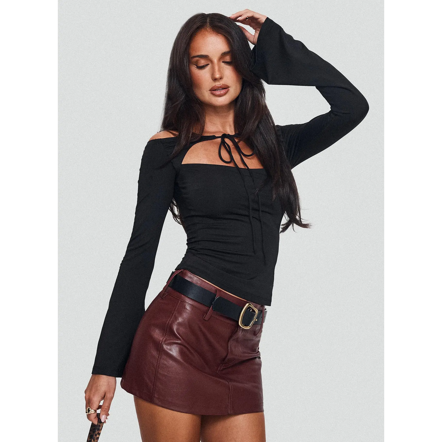 Nevah Long Sleeve Top Black