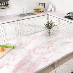 Glossy / Marble Film Roll, Countertop Granite Wallpaper, PVC Peel-And-Stick Self-Adhesive Removable Kitchen Waterproof Vinyl Material, Marble Backsplash Wallpaper