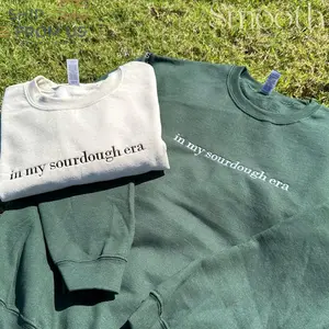 [Please Note Your Custom] Custom Embroidered Sweatshirt In My Sourdough Era | Personalized Crewneck Sweatshirt with Custom Text Embroidery | Embroidered Text Crewneck, Gift for Baker or Sourdough Lover, Custom Text Sweatshirt for Women
