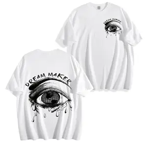 Men's short sleeved T-shirt Dream Maker Eye Solid color creative printed short sleeved top fashion men's wear