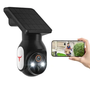 WiFi Security Camera with Solar Panel, Wireless Outdoor, Camera for Home Security, Battery Powered, Pan Tilt, AI Motion Detection, Night Vision, 2-Way Talk, IP65, Cloud Storage, Human Detection, 2.4GHz Only