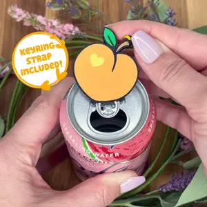 Peach Love Tab Buddy Soda Can opener - cute peach heart keychain gift present for arthritis, EDS, long nails, sore hands, georgia, Kitchen Utensils