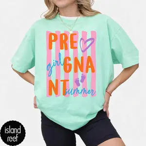 Comfort Colors® Pregnant Girl Summer Shirtcongratulations Pregnancy Giftbest Pregnancy Giftsexpecting Mom Giftpregnancy Announcement Shirt Gift