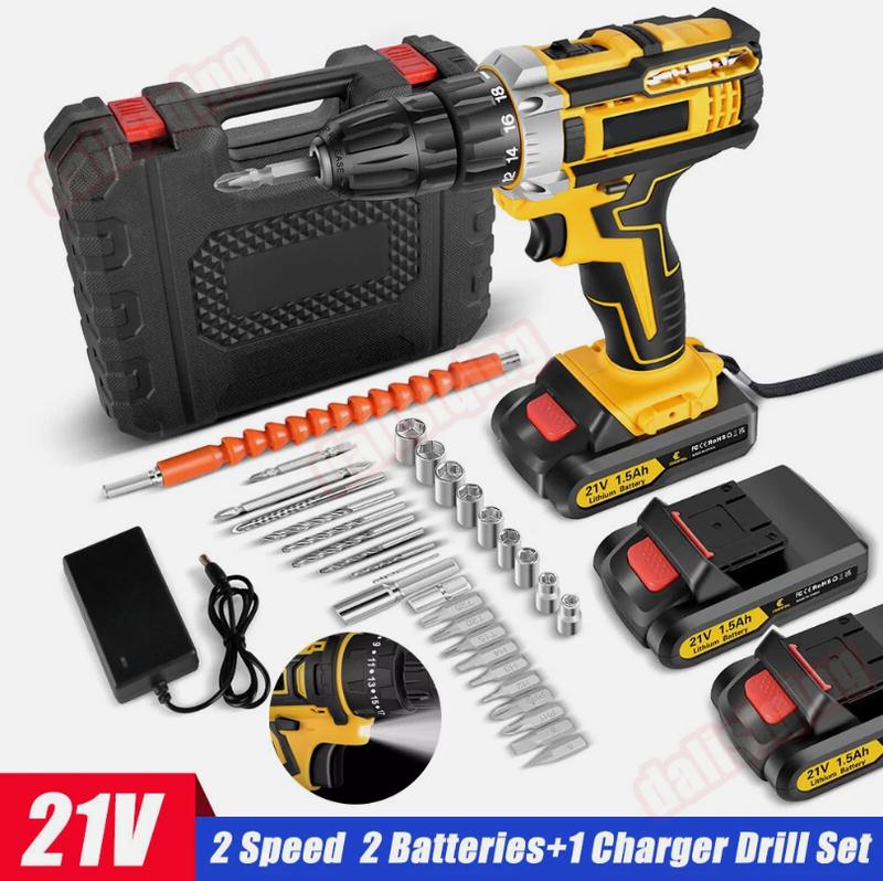 Professional Brushless Impact Driver and Hammer Drill Combo Kit with 2 ...