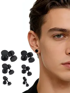 6 pairs of simple retro 316L stainless steel ear stud set, fashionable jewelry set, Stud Earring Jewelry, suitable for both men and women, suitable for daily or party use, can be given as a gift to friends