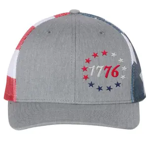 1776 Stars and Stripes Mesh Trucker Hat - Richardson 112 - 3D Puff Embroidery