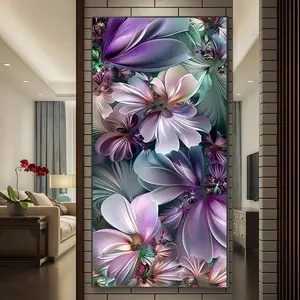 Flower Pattern DIY Craft Diamond Arts Colorful Painting Making Kit without Frame, DIY 5D Diamond Arts Colorful Painting Kit, Wall Art Decor for Home Living Room Bedroom, Diamond Painting Kits