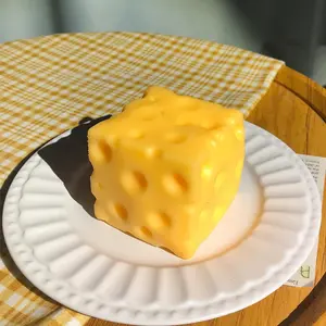 Jumbo Slow Rising Cheese Squishy Toy, Giant Soft Squeeze Fidget Toy for Stress Relief, Fun Sensory Toy for Kids & Adults, Desk Anxiety Relief Gift, Novelty Play Toy for Hobby & Collection