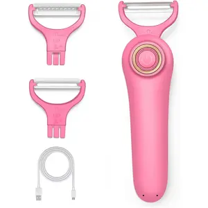 3-in-1 Electric Peeler | Auto  for Fruits/Vegetables | 3 Interchangeable  | Type-C , Capacity 1500 mAh | Kitchen, Travel, Camping