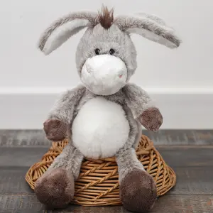 Donkey Plush Toy with Hanging Legs, Soft Donkey Stuffed Doll for Pet Play, Sofa Bedroom Home Decoration and Holiday Gifts