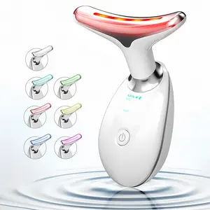 Cotsoco 7 Color Facial Massager, Cordless Face and Neck Massager with Heating Function, Vibration, Auto Shut Off, Beauty Device, Gift for Women Mother, Valentine's Day Gift