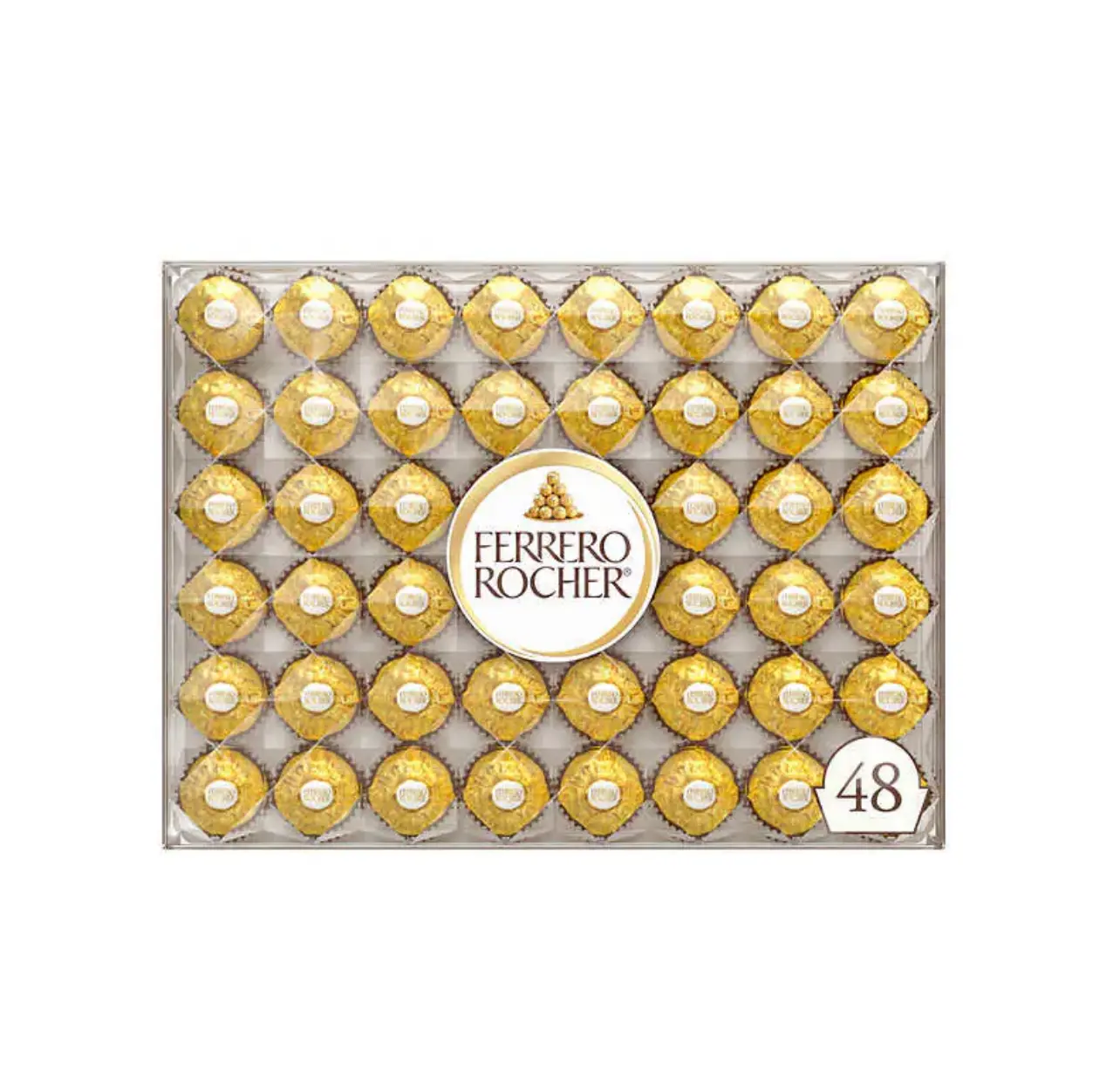 Ferrero Rocher, Milk Chocolate Hazelnut Candy, 48 Count Ferrero Rocher, Milk Chocolate Hazelnut Candy, 48 Count