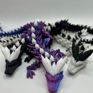 Crystal Dragon Fidget Toy 14in, Home Decor, Multiple Variations fidget toy print figurine animal figurine home decor Large 3D creative animal Multi-Color Articulated desk Gift Magical